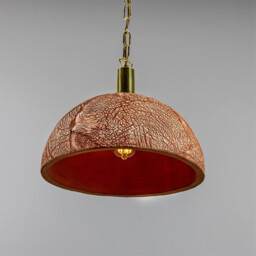 Kauri Dome Pendant 37cm Red Iron, Polished Brass - thumbnail 2