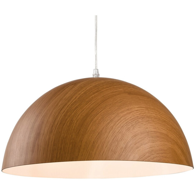 Forest 1 Light Dome Ceiling Pendant Brown Wood, E27