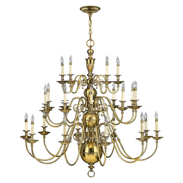 Cambridge 25 Light Candle Chandelier, Burnished Brass - image 1