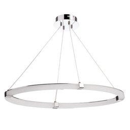 TaccÃ­a Pendant 28W LED Oval 3000K, 2500lm, Polished Chrome/Frosted Acrylic