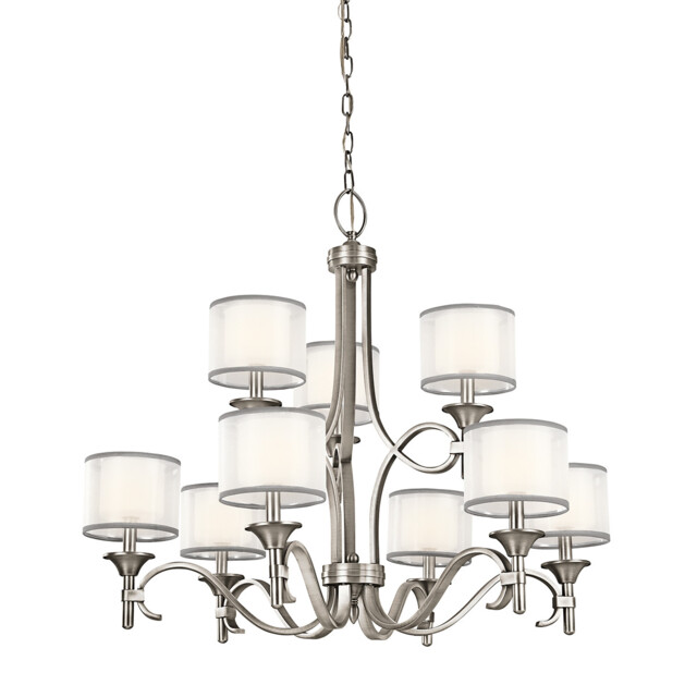 Lacey 9 Light Chandelier, Antique Pewter, E14 - image 1