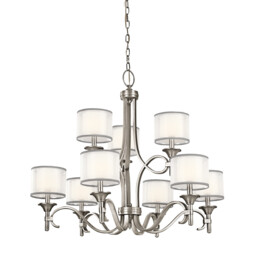 Lacey 9 Light Chandelier, Antique Pewter, E14