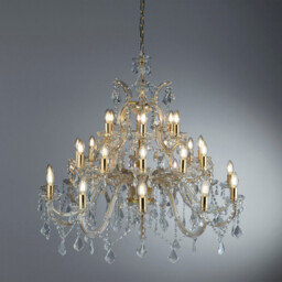 Marie Therese 30 Light Crystal Chandelier Polished Brass Finish, E14 - thumbnail 2