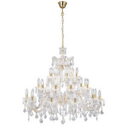 Marie Therese 30 Light Crystal Chandelier Polished Brass Finish, E14 - thumbnail 1