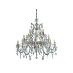 Marie Therese 30 Light Crystal Chandelier Polished Brass Finish, E14 - thumbnail 3