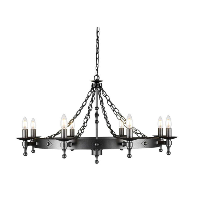 Warwick 8 Light Chandelier Graphite Black Finish, E14 - image 1