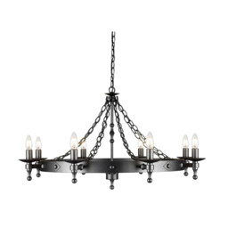 Warwick 8 Light Chandelier Graphite Black Finish, E14