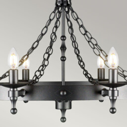 Warwick 8 Light Chandelier Graphite Black Finish, E14 - thumbnail 3