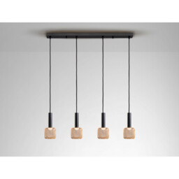Sincro Dimmable 4 Light Bar Pendant Ceiling Light Matt Black, Gold 3000K 1800Lm - thumbnail 5