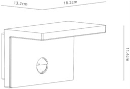 Ruka Motion Sensor Wall Lamp, 15W LED, 3000K, 900lm, IP54, Anthracite, Walnut - thumbnail 2