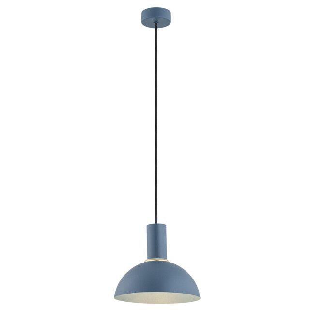Sines 22cm Dome Pendant Ceiling Light Navy Blue Structure, Brass Elements - image 1
