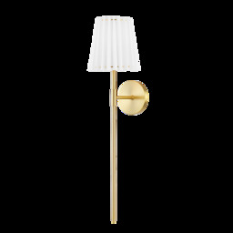 Demi 1 Light Wall Sconce Aged Brass with White Shade