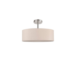 Baymont Polished Chrome 5 Light E27 Drop Flush, With 45cm x 15cm Dual Faux Silk Shade, Nude Beige/Moonlight - thumbnail 5
