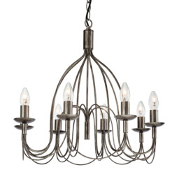 Regency 8 Light Chandelier Antique Silver, E14