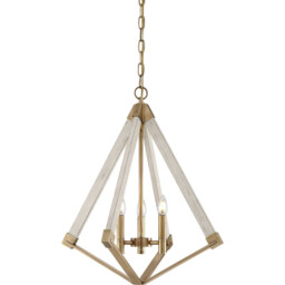 View Point Chandelier 3 Light Brass Finish, E14 - thumbnail 1