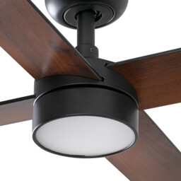 Rudder 132cm Smart LED Ceiling Fan Matt Black, Walnut Blade, 4 Blade Reversible - thumbnail 5