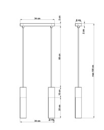Pablo Twin Hanging Pendant Light White, Natural Wood GU10 - thumbnail 5
