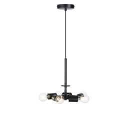 Baymont 28cm Satin Black 5 Light E27 Universal Single Pendant, Suitable For A Vast Selection Of Shades - thumbnail 5
