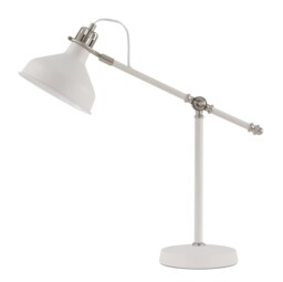 Tioga Adjustable Table Lamp, 1 x E27, Sand White, Satin Nickel, White - thumbnail 3