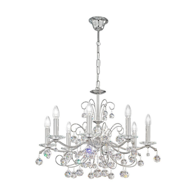 Carmen Classic Crystal 8 Arm Chandelier Polished Chrome, 8x E14 - image 1