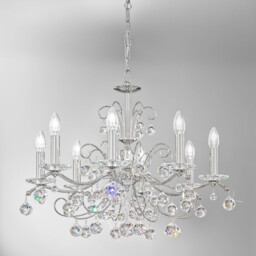 Carmen Classic Crystal 8 Arm Chandelier Polished Chrome, 8x E14 - thumbnail 2