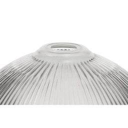 Dresden Flush Ceiling Lamp E27 With Dome 38cm Glass Shade Matt Black, Clear - thumbnail 5