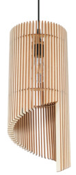 Alexia Wire Frame Pendant Light Natural Wood E27 - thumbnail 1