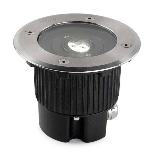 Gea Outdoor LED Recessed Ground Uplight Stainless Steel Polished 12.5cm 522lm 3000K IP67 - image 1