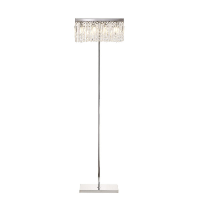 Wethersfield 50x15cm Rectangular Floor Lamp, 4 Light E14, Polished Chrome, Crystal - image 1