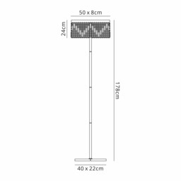 Wethersfield 50x15cm Rectangular Floor Lamp, 4 Light E14, Polished Chrome, Crystal - thumbnail 2