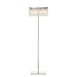 Wethersfield 50x15cm Rectangular Floor Lamp, 4 Light E14, Polished Chrome, Crystal - thumbnail 1