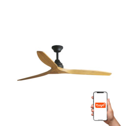 Alo Large 3 Blade Ceiling Fan Matt Black, Wood Tuya Smart System