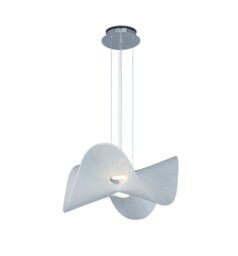 Manta Ceiling Pendant 65cm Round 20W LED 3000K, 1600lm, Chrome , White - thumbnail 1
