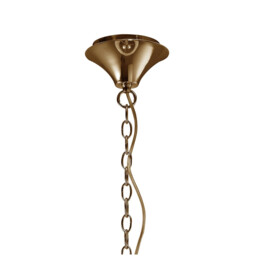 Tiffany Pendant 3+3 Light E14+G9, French Gold With Cream Shade & Clear Crystal - thumbnail 3
