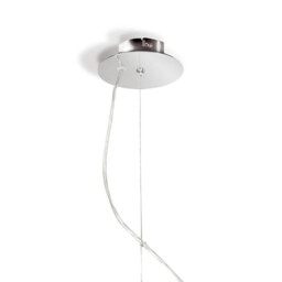 Eve Single Pendant 3 Light E27, Polished Chrome With Spanish Corrugated White Round Shade - thumbnail 3