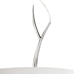 Eve Single Pendant 3 Light E27, Polished Chrome With Spanish Corrugated White Round Shade - thumbnail 5