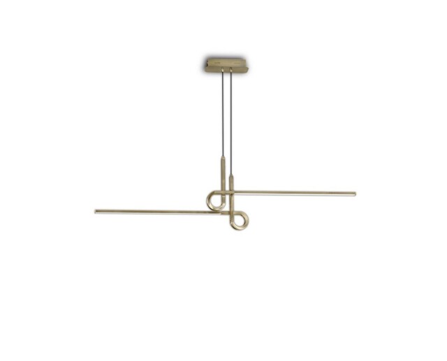 Cinto Semi Flush Ceiling Light Pendant 24W LED, 3000K, 1950lm, Antique Brass - image 1