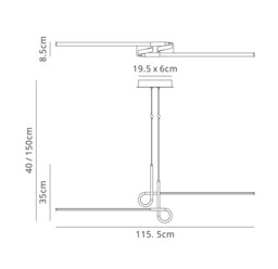 Cinto Semi Flush Ceiling Light Pendant 24W LED, 3000K, 1950lm, Antique Brass - thumbnail 2