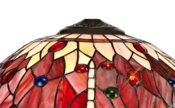 Worcester 2 Light Leaf Design Floor Lamp E27 With 40cm Tiffany Shade, Purple, Pink, Crystal, Aged Antique Brass - thumbnail 5