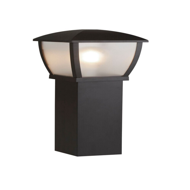 Outdoor Post (730mm Height) - Black With Clear Frosted Panels - image 1
