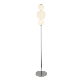 3 Light Floor Lamp, Chrome With Opal Glass Shade - thumbnail 1