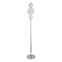 3 Light Floor Lamp, Chrome With Opal Glass Shade - thumbnail 3
