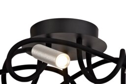 Semi Flush Ceiling, 5 Light Adjustable Arms, 5 x 5W LED Dimmable, 3000K, 1550lm, Black, Aluminium - thumbnail 5