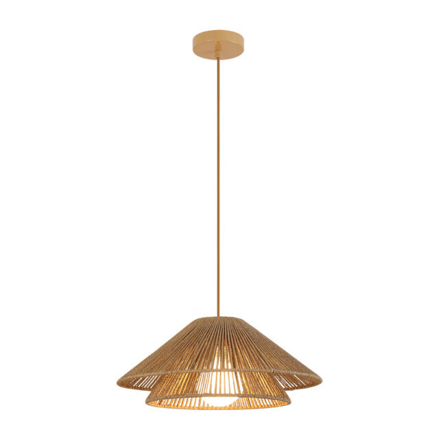 Patras 40cm Dome Pendant Ceiling Light Natural-Brown Beige 1xE27 - image 1