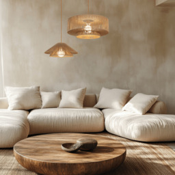 Patras 40cm Dome Pendant Ceiling Light Natural-Brown Beige 1xE27 - thumbnail 2