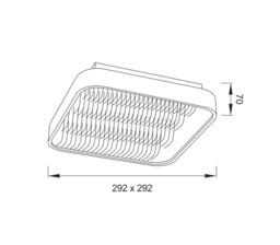 Fusion Flush Ceiling Light 29cm Square 18W LED 3000K + 6000K, 1180lm, Aluminium, Acrylic - thumbnail 2