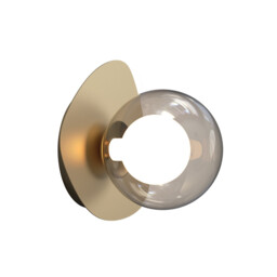 Perivolia 15.6cm Globe Wall Lights Gold Matt-Smoked Glass 1xG9 LED