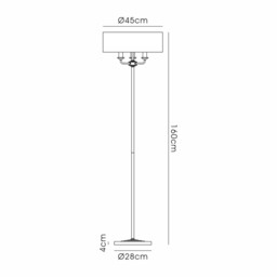 Banyan 3 Light Switched Floor Lamp With 45cm x 15cm Faux Silk Fabric Shade Matt Black/Black - thumbnail 3