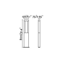 Nanda LED Outdoor Tall Bollard Light Dark Grey IP54 - thumbnail 2