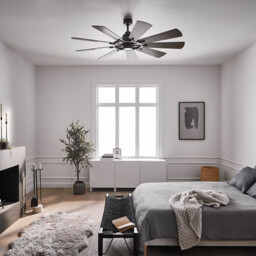 Gentry 165cm 9 Blade Ceiling Fan with Dimmable 3000K LED Light, Weathered Zinc, Remote Control - thumbnail 3